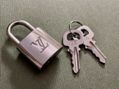 Authentic NEW Palladium Louis Vuitton Lock with 2 Keys