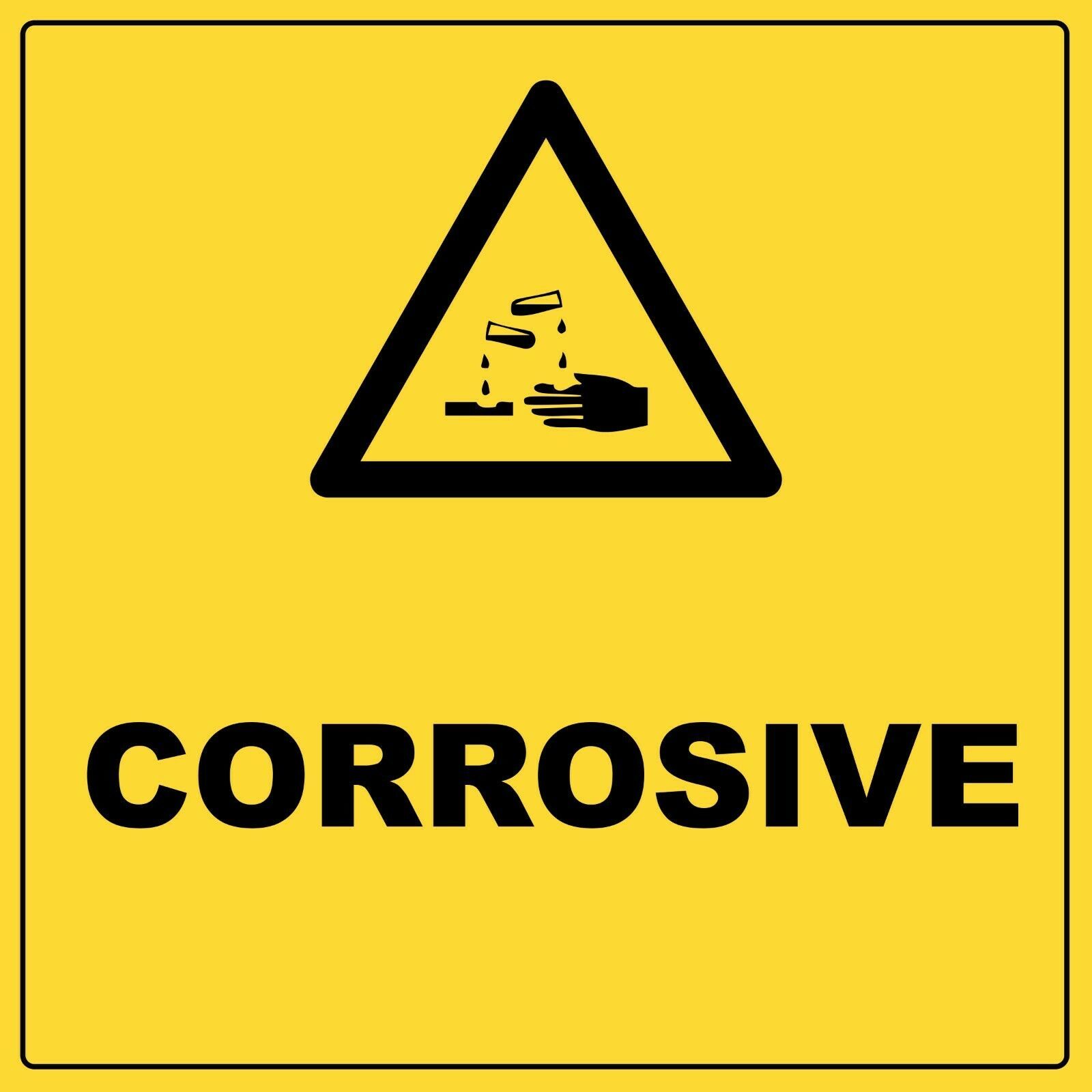 Corrosive Warning Sign, Metal Aluminium Health & Safety Hazardous ...