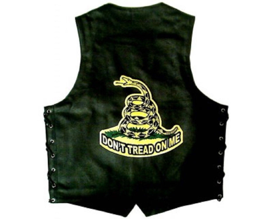 LARGE BACK PATCH DON'T TREAD ON ME SNAKE MOTORCYCLE BIKER JACKET VEST ...