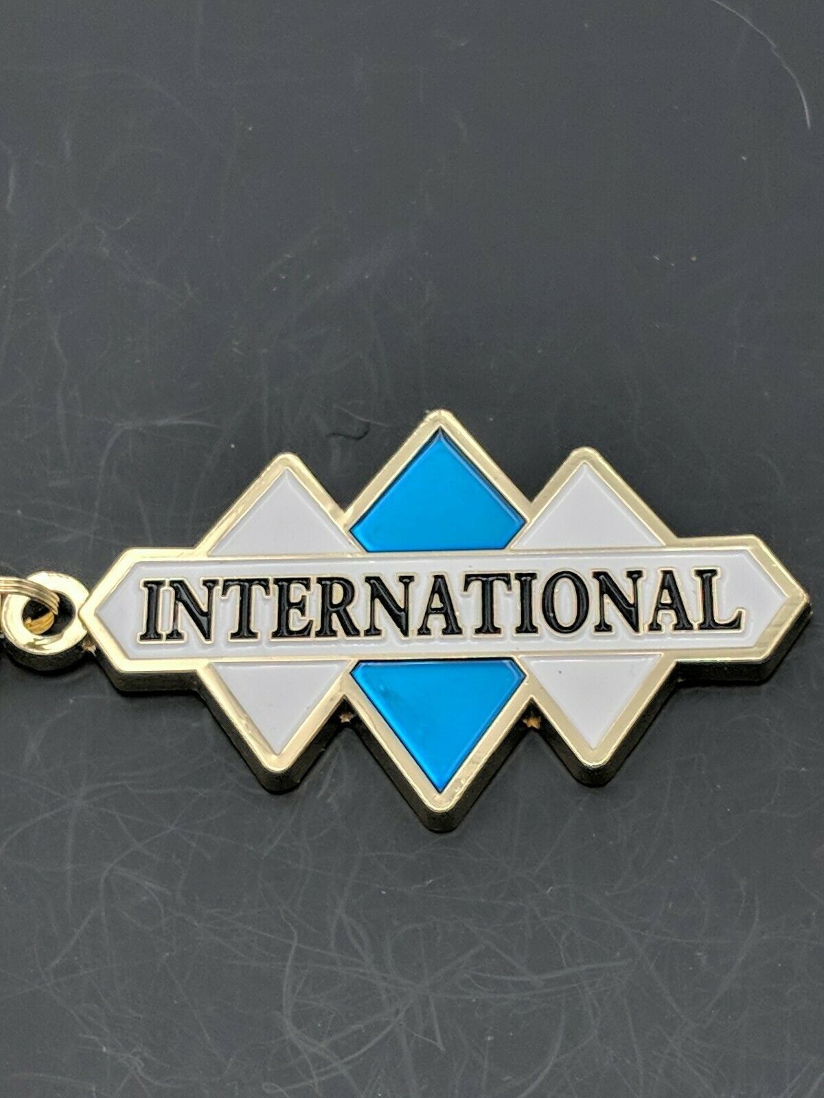 Nickel Finish|imitation Gold Finish|borg Warner - International triple diamond logo emblem keychain/backpack jewelry. (j1) (e11)