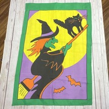 29"x43" Witch Halloween Black Cat Spooky Bats House Garden Flag - $18.99