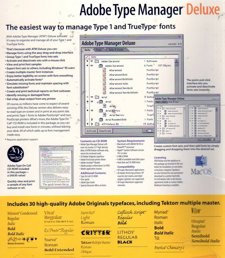 Adobe type manager что это