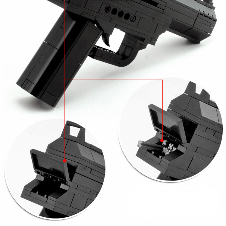 Spring Loaded Building Block Gun - Compatible With Lego Bricks - Blocks