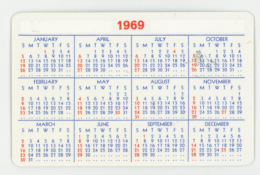 Gulf Oil Co vintage pocket calendar 1969 Gulf