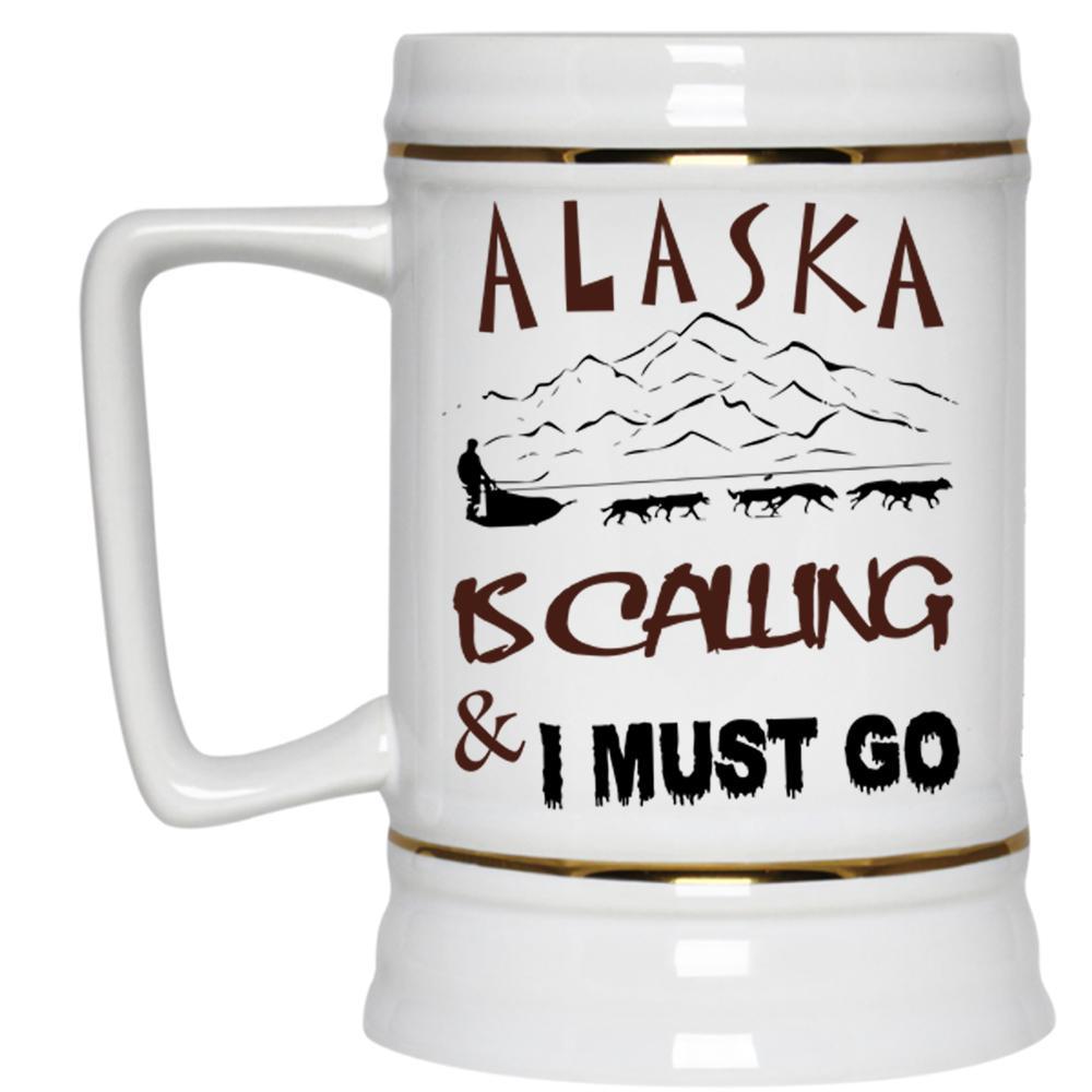 I Love Alaska Beer Stein 22oz, Alaska Beer Mug Drink Containers