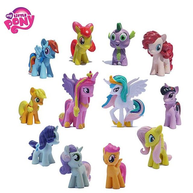 12pcs/Set Hasbro My Little Pony Toys Friendship Is Magic Mini Pony PVC ...