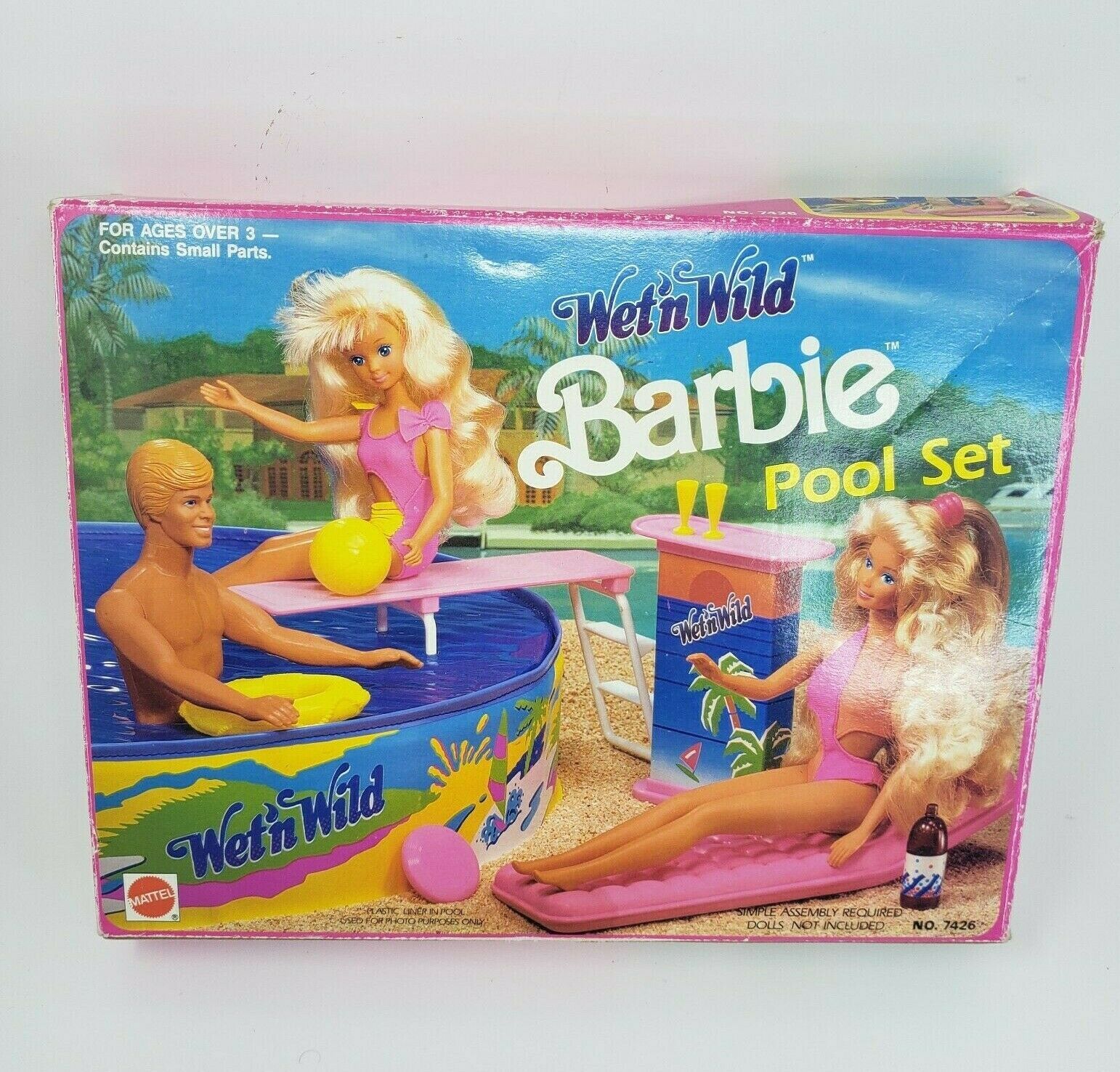 Vintage 1989 Wet 'n Wild Barbie Pool Set W/ and 50 similar items