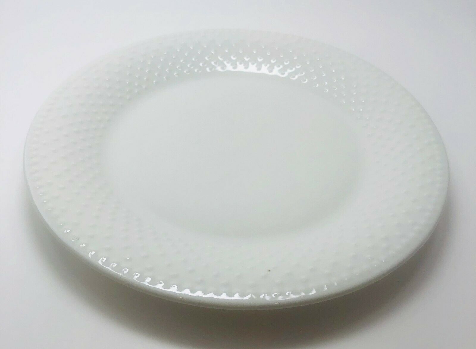 Gibson Designs All White Dinnerware Collection (Embossed Dots) Plates