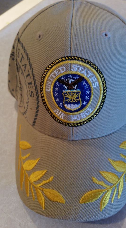 US Air Force emblem & shadow on a Tan ball cap - Air Force