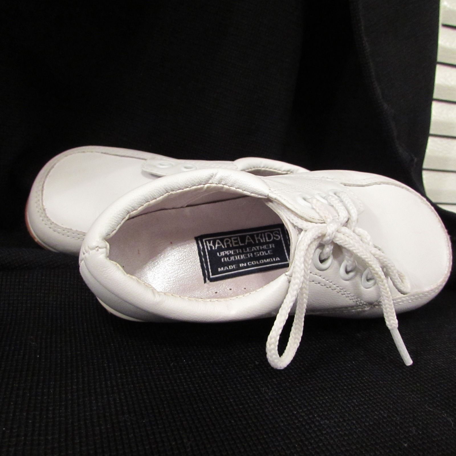 white hard bottom baby shoes