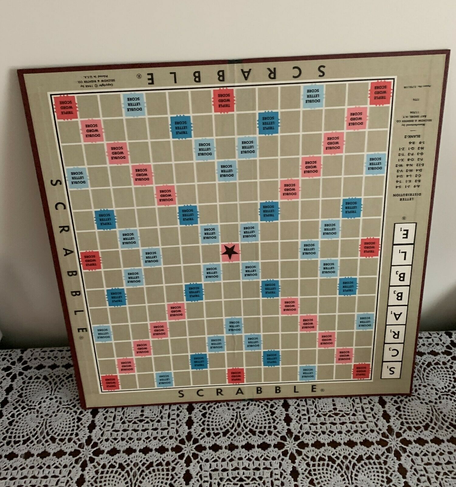 Genuine Scrabble Deluxe Game Replacement Letter Tiles Maroon Red 