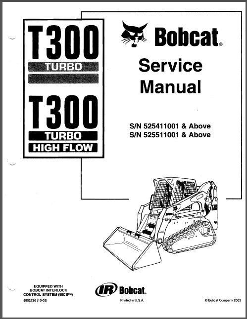 Bobcat T300 Turbo Skid Steer Loader Service Repair Workshop Manual CD