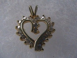 Vintage  Sterling Silver Heart Cubic Zirconia Pendant 1.8 grams - $15.00