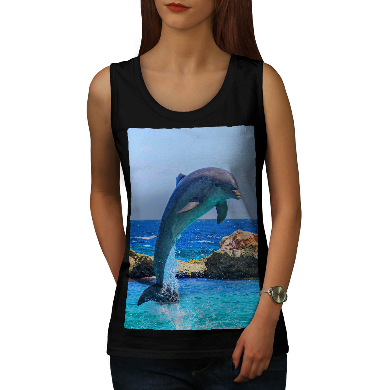 Wellcoda Art Fish Nature Animal Womens Long Sleeve T-shirt Gold Casual Design