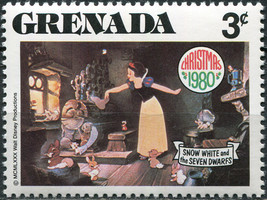 Grenada 1980. Snow White is cleaning up (MNH OG) Stamp - $3.99