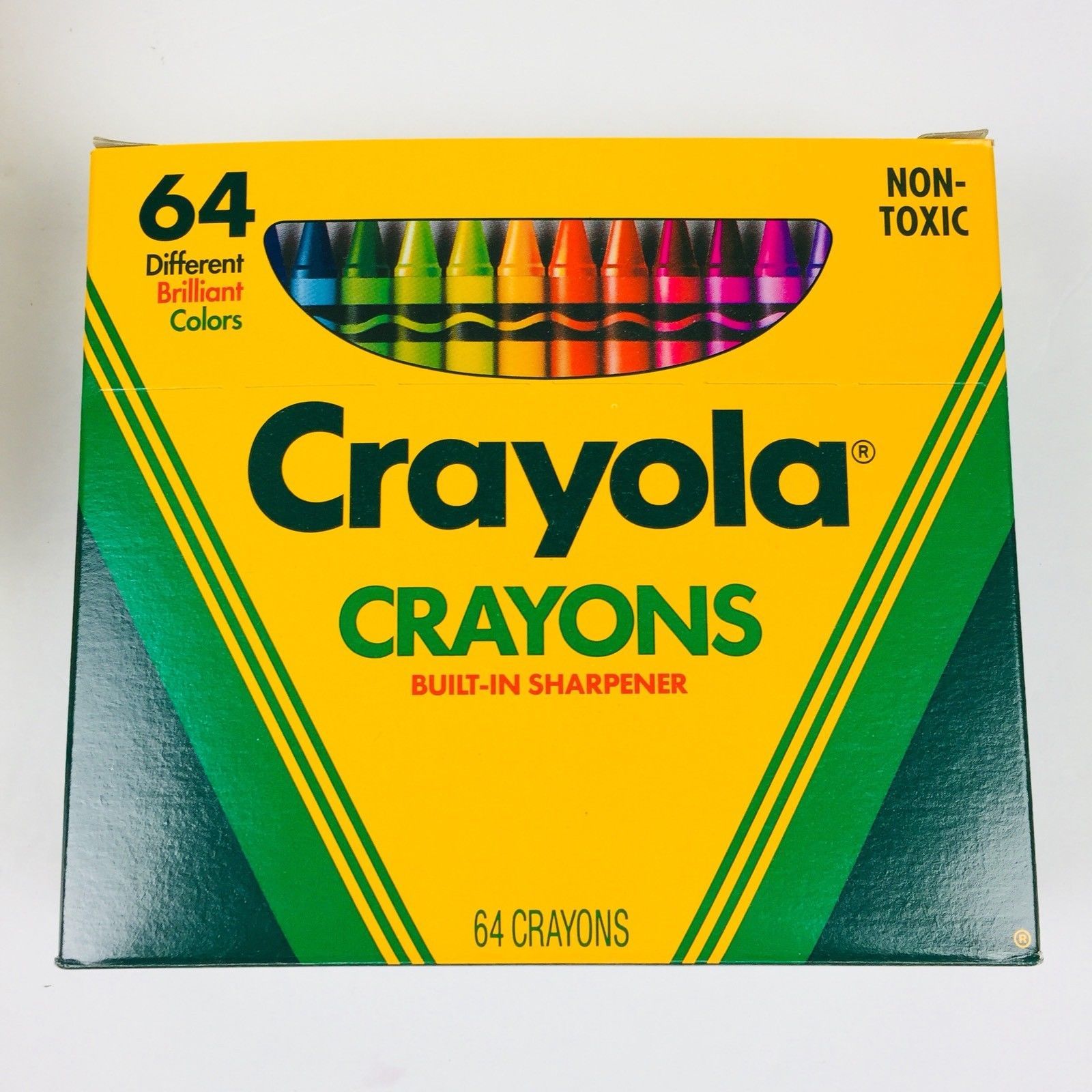 Vintage Crayola Crayons Tin Box Unused 64 Crayons Retired Colors