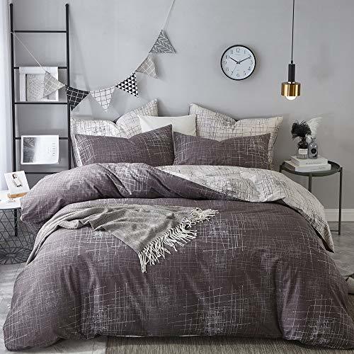 VM VOUGEMARKET Abstract Duvet Cover Full\/Queen,100% Cotton Brown White Reversibl - Duvet Covers