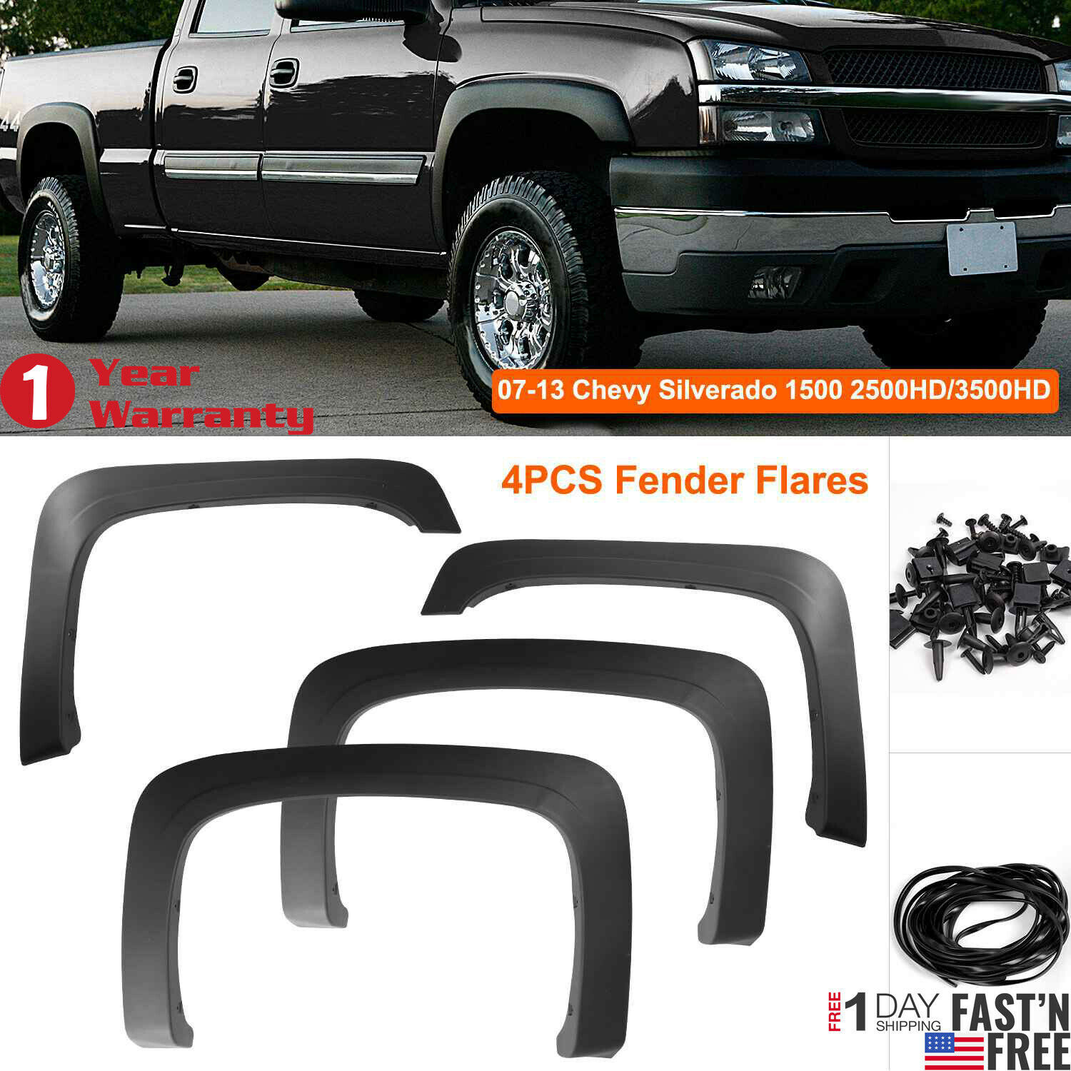 2007-2013 Chevy Silverado 1500/2500HD/3500HD Factory Style Fender ...