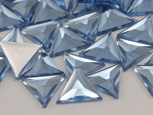 13mm Sapphire Lite .LS Flat Back Triangle Acrylic Jewels High Quality Pro Gra...