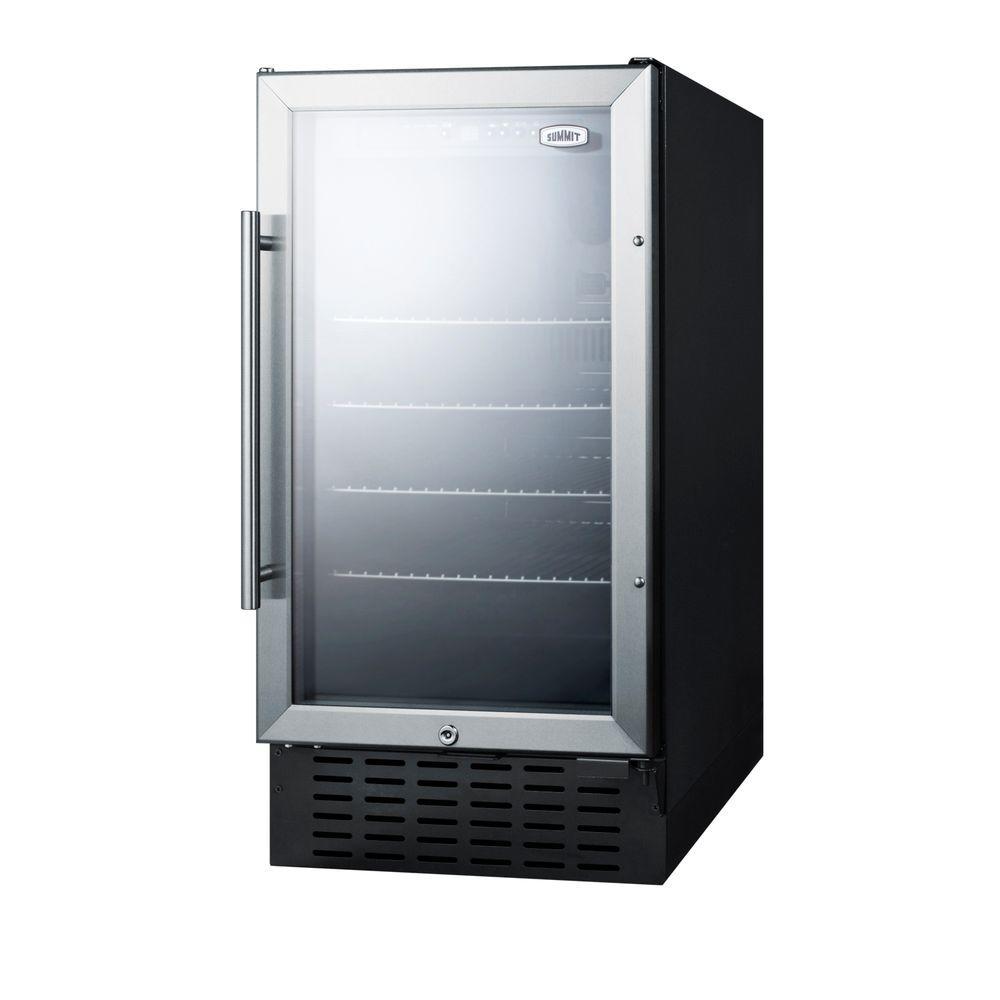 Mini Fridge 18 in. 2.7 cu. ft. SeeThru Door Glass Door Stainless Steel