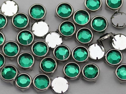 6mm Emerald CH18 Gemagic Rhinestones Size 30 - 100 Pieces [Kitchen]