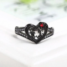 Black Nightmare Ring, Disney Enchanted Heart Ring, Engagement 925 Silver... - $74.72