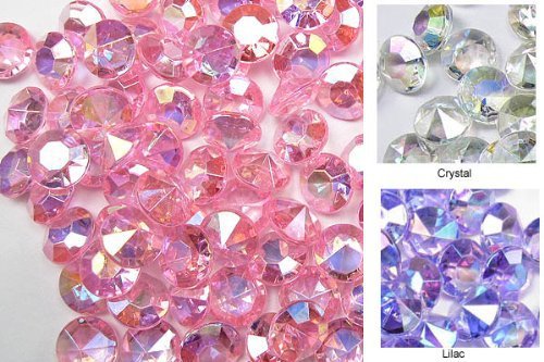 14mm Pink Carats Diamond Confetti AB Coating For Table Scatter Wedding Decora...