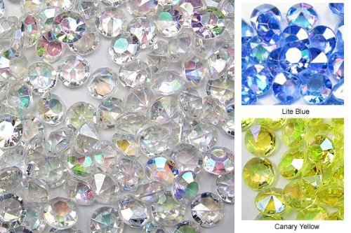 12mm 'Canary Yellow Carats Diamond Confetti AB Coating For Table Scatter Wedd...