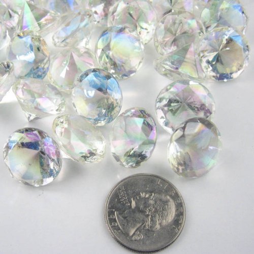 20mm 25 Carats Diamond Confetti AB Coating For Table Scatter Wedding Decorati...