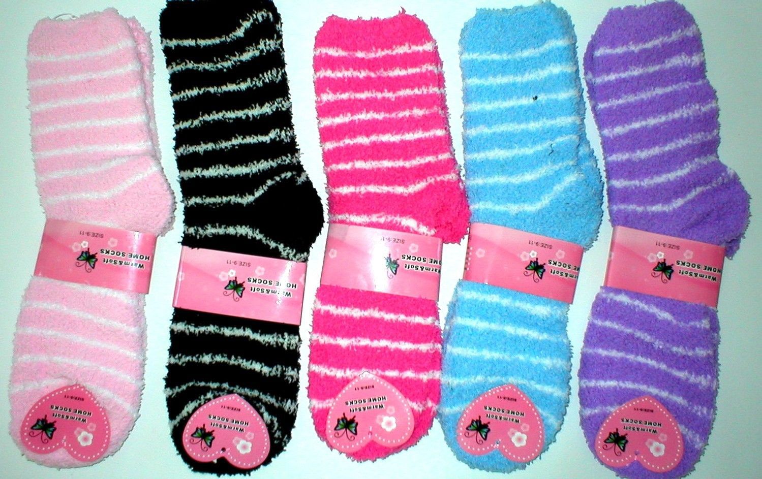 Wholesale Lot 24 Striped Fuzzy Socks Warm Womens Stocking Stuffers T Cozy Sox Mixed Lots 2138