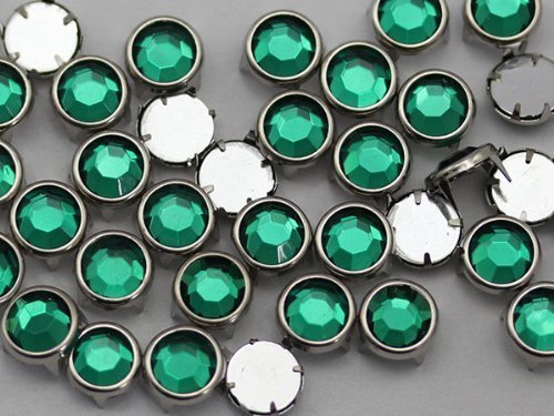 6mm Emerald CH18 Preset Rhinestones - 100 Pieces [Kitchen]