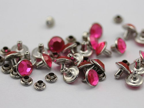 5mm Hot Pink H114Acrylic Rhinestone Rivets For Garments - 25 Pieces [Kitchen]