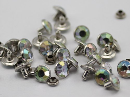 9mm Crystal_AB H702 Acrylic Rhinestone Rivets For Garments - 20 Pieces [Kitchen]