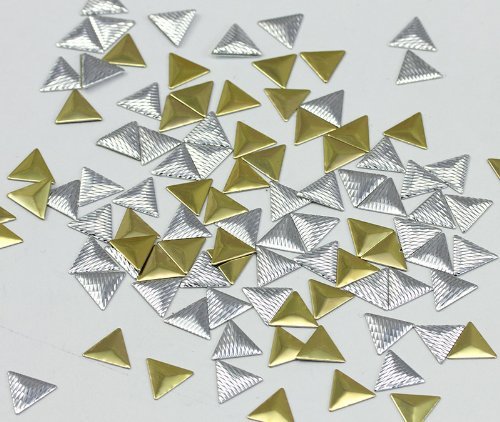 10mm Silver Triangle Hotfix Nailheads - 100 Pieces [Kitchen]