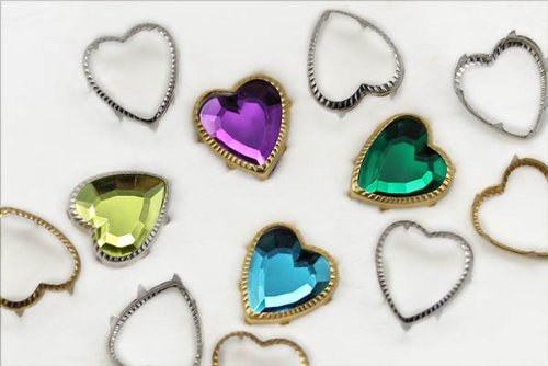 15MM Gold Heart Rim Settings - 36 Pieces [Kitchen]
