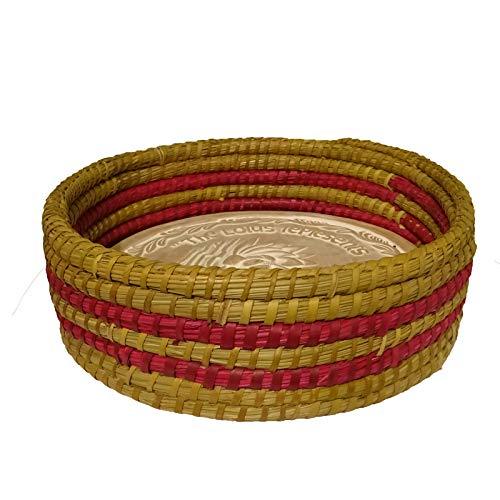 Warming Bread Basket with Lotus Warmer Tile Stone Hand Woven For Rolls