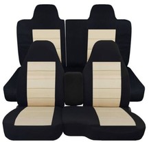 Designcovers Fits Chevy Colorado Front Rear Seat Cover 2004-2012 Black & Sand - $149.99