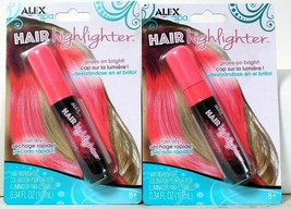 2 Count Alex Brands Spa 0.34 Oz Hair Highlighter Pink Glides On Bright Fast Dry