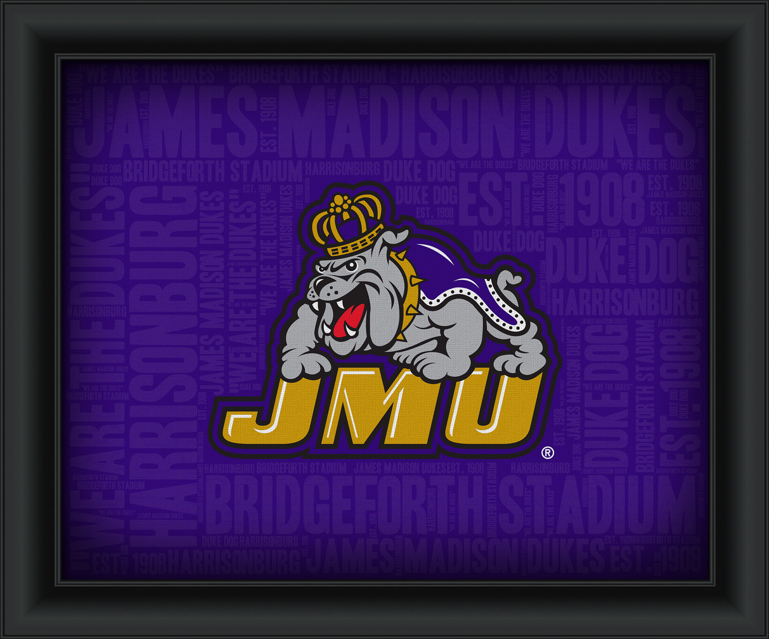 James Madison University "College Logo Plus Word Clouds" - 15 x 18 ...