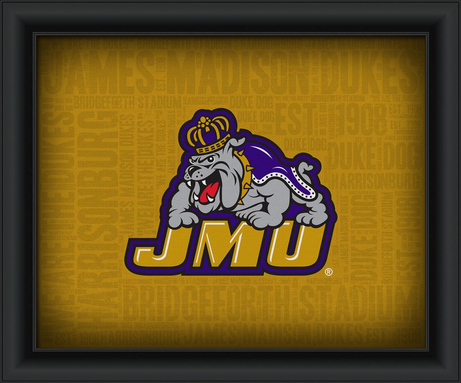 James Madison University "College Logo Plus Word Clouds" - 15 x 18 ...
