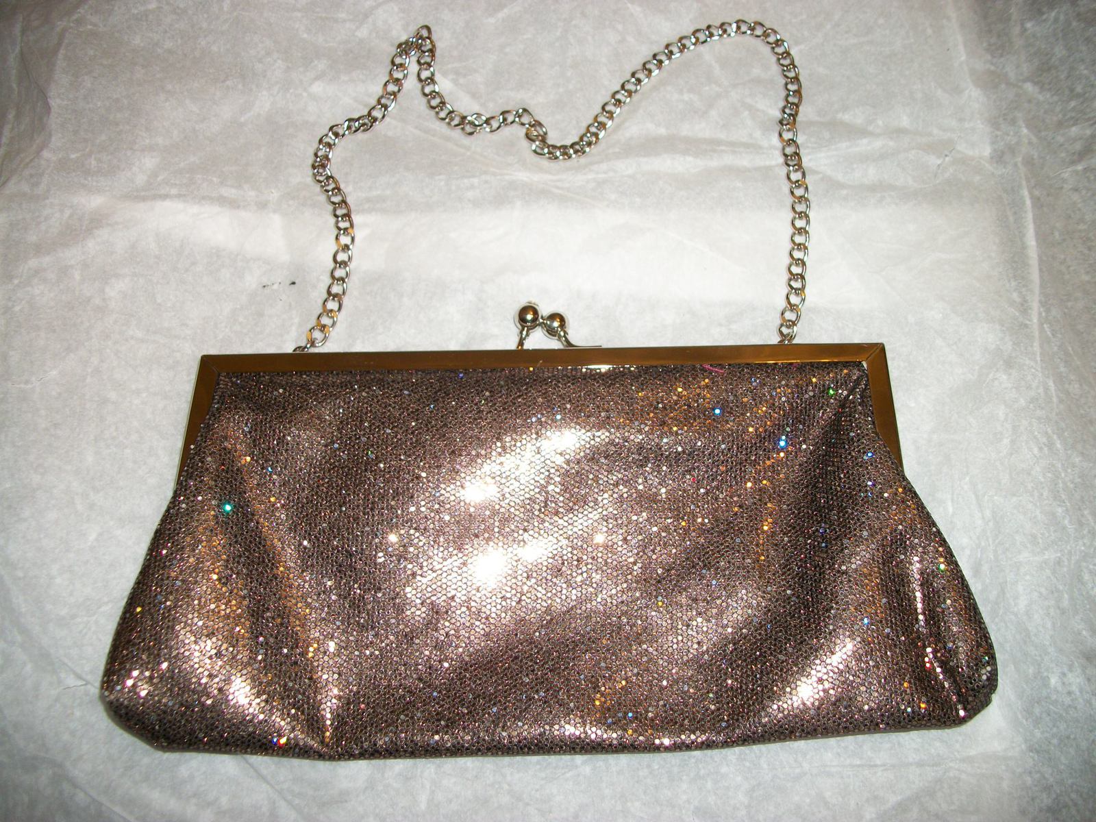 Cookie Lee Evening bag Handbag Purse Clutch Chain Link Strap Metalic ...