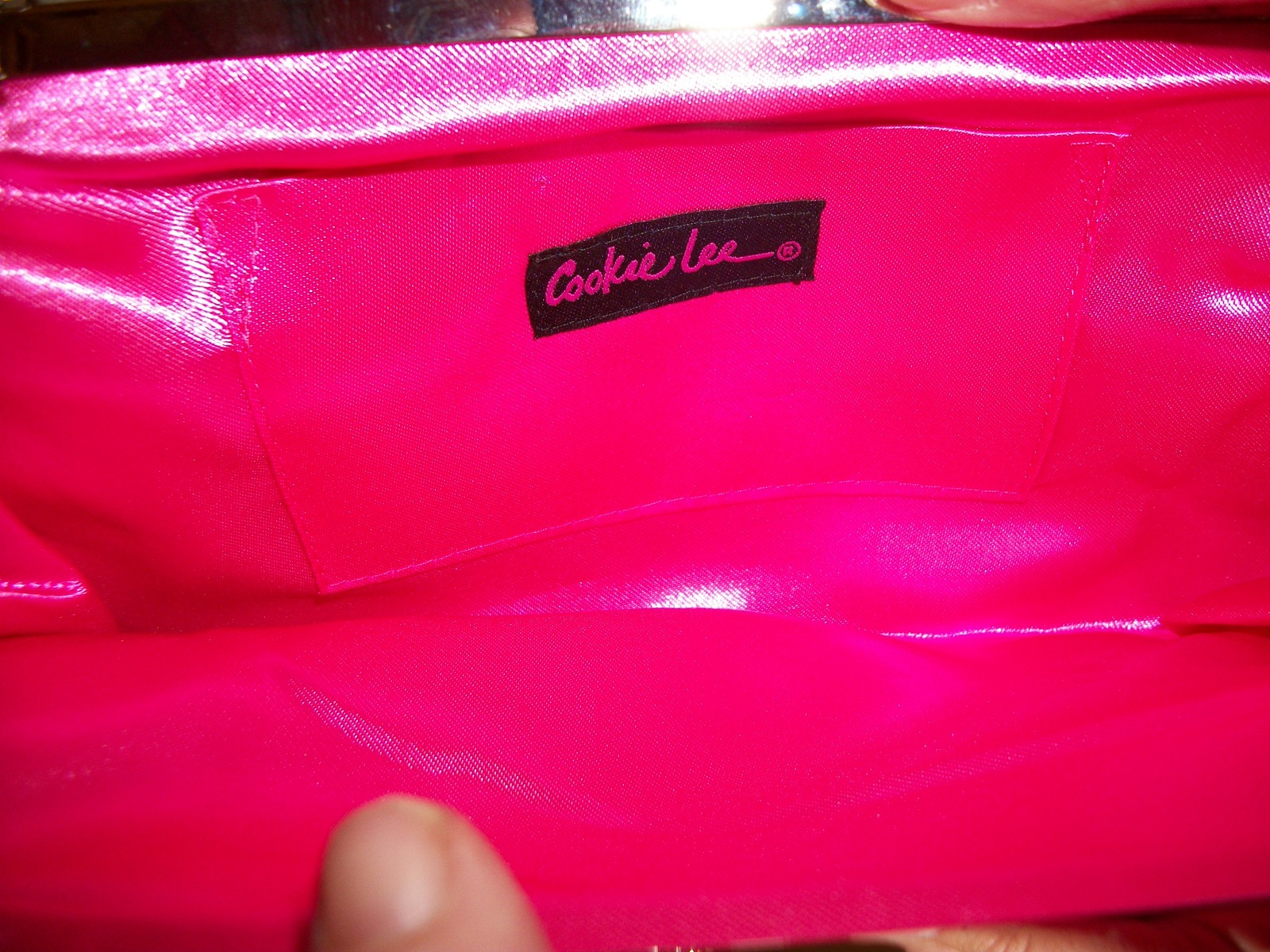 Cookie Lee Evening bag Handbag Purse Clutch Chain Link Strap Metalic