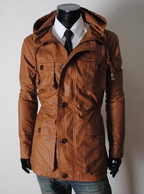 Handmade New Men Stylish Chic Brown Long Leather Jacket, Men Leather jacket 2019