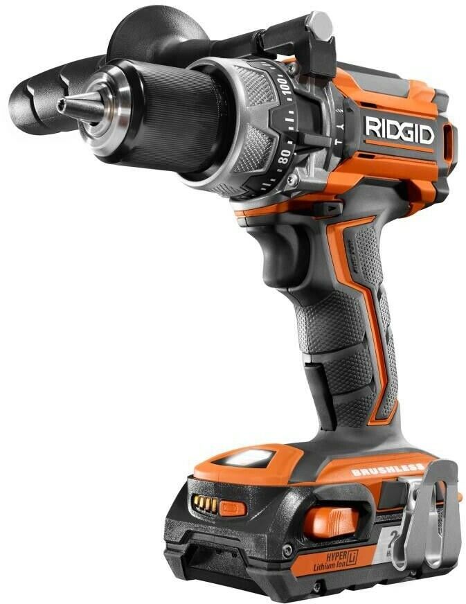 RIDGID Power Tool Combo Kit 18-Volt Cordless Lithium-Ion Variable Speed ...