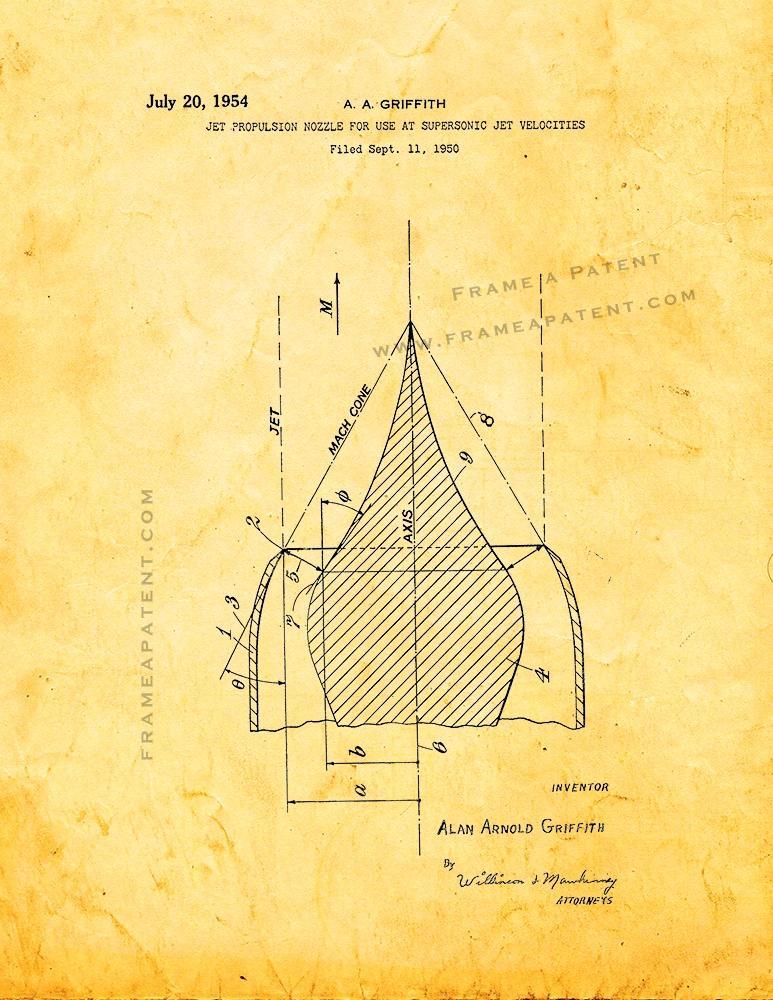 Jet-propulsion Nozzle Patent Print - Golden Look