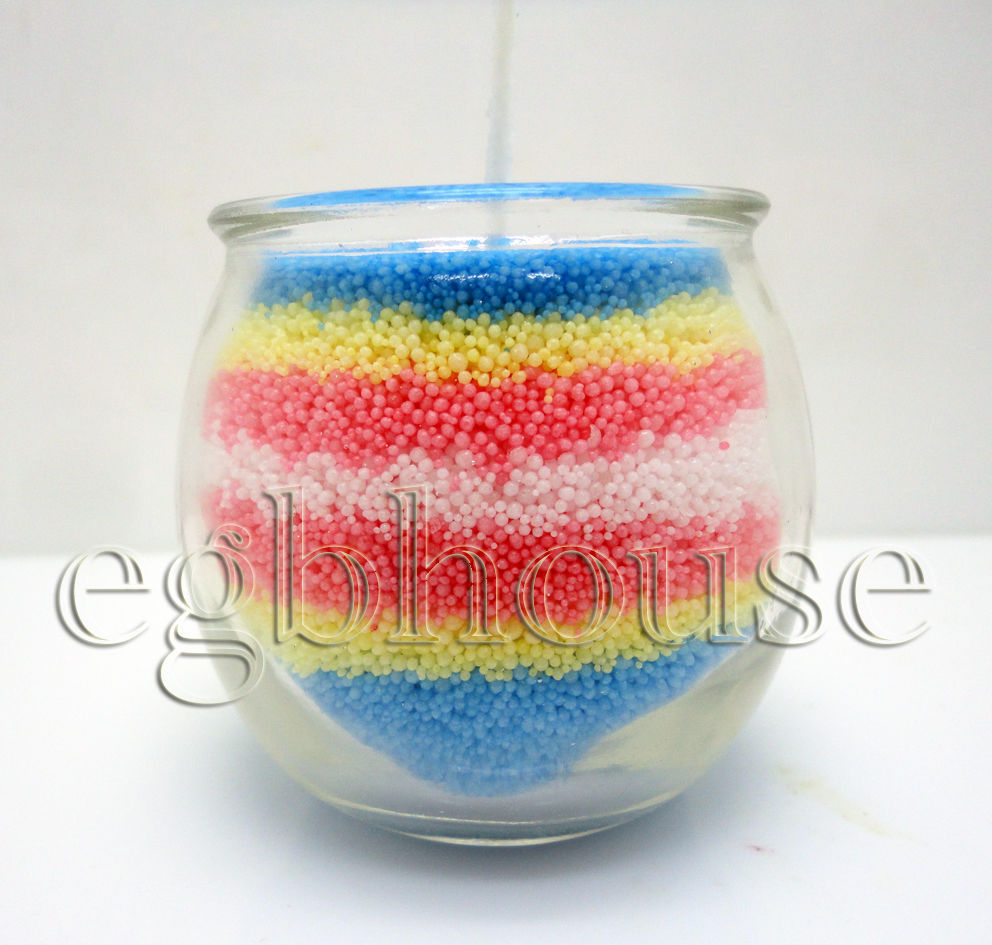 Scented Granulated Candle Wax 4 colors, 1 glass jar, 3 wicks free shipping Candle Wax