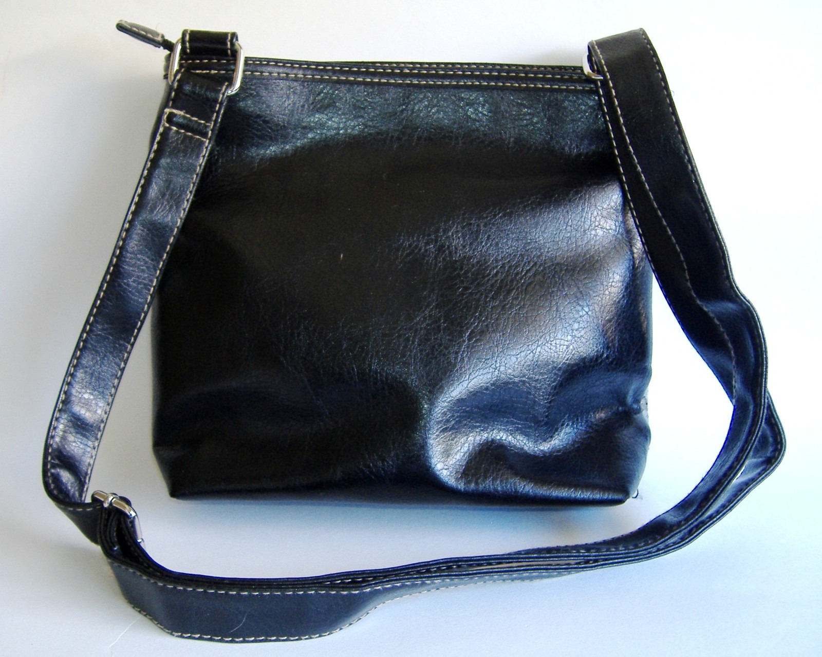 Black Rosetti Shoulder Bag Sequin Faux Leather Purse Tote Zipper ...