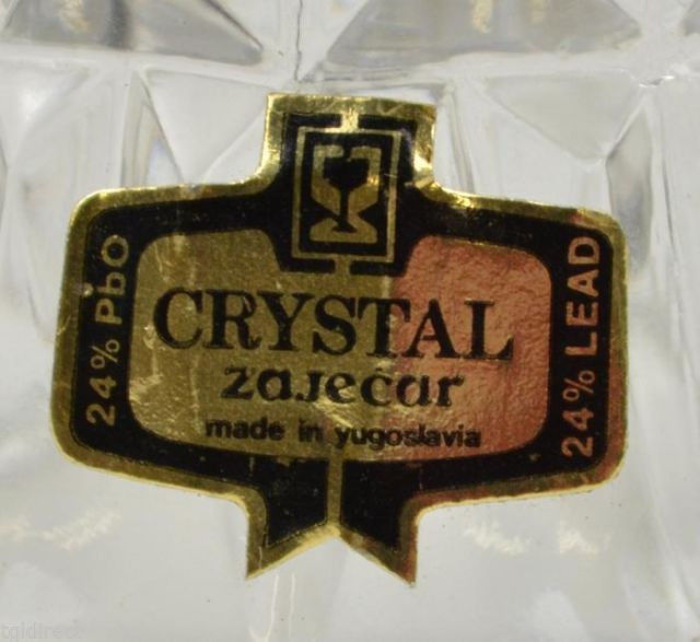 Vintage Zajecar clear cut crystal bell by 24% Lead. approx 5" tall w/ ...