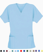 Women's Scrub Tops - Light Royal Blue - Size Medium - New Scrubs - $6.99