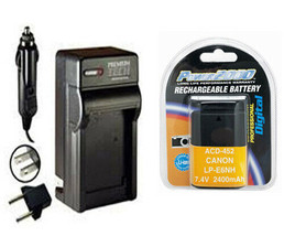 LP-E6NH, 4132C002, Battery + Charger For Canon Slr Eos R5, Eos R6, Eos Ra, Eos R - $35.99